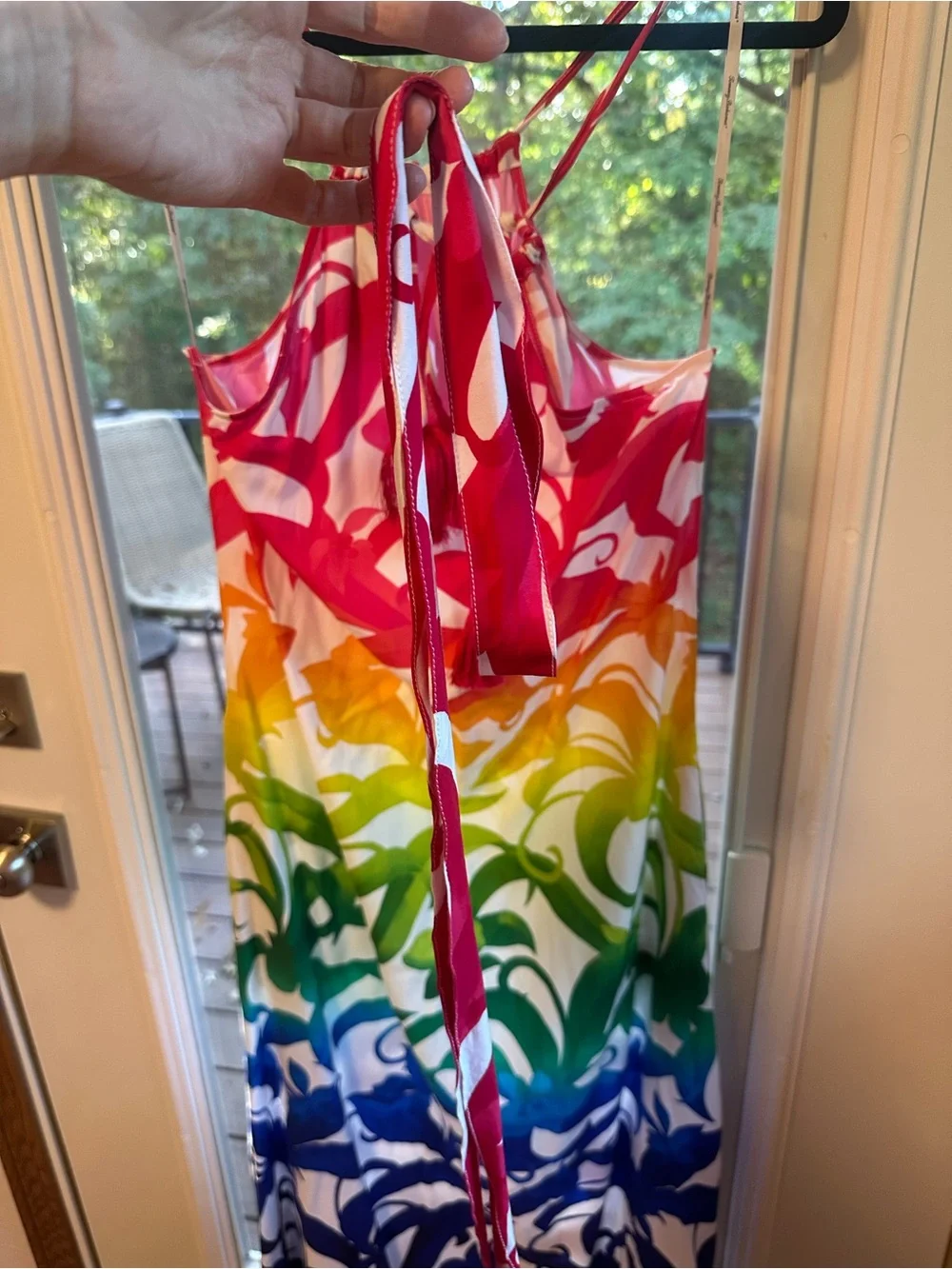 Tommy Bahama Rainbow Floral Strapless Maxi Dress -Small